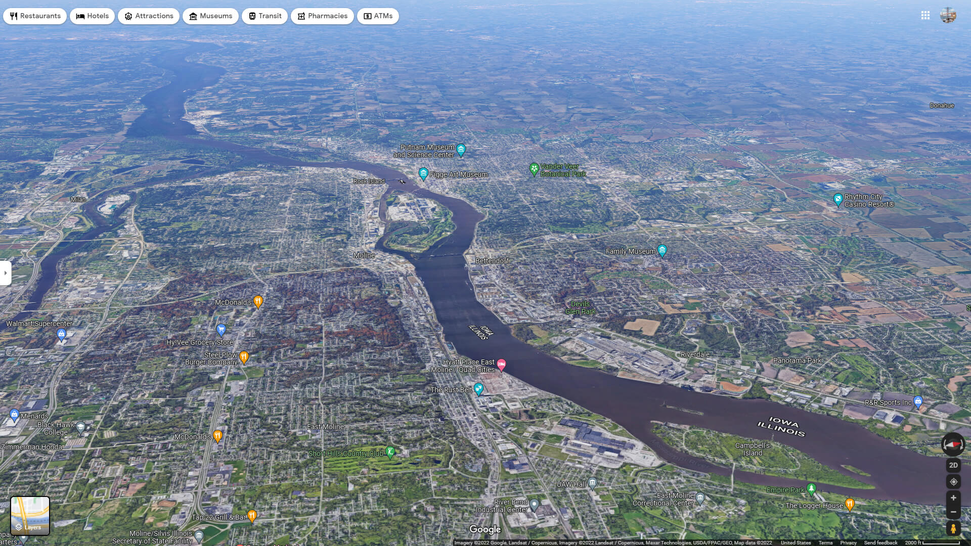 Davenport iowa Map United States